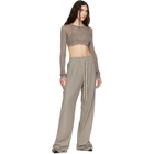 Rick Owens Taupe Tower LS Crop T-shirt