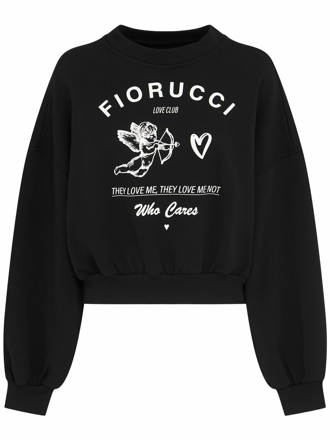 FIORUCCI Cupid Love Club Print Crop Sweatshirt