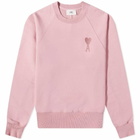 AMI Men's Tonal Heart Crew Sweat in PalePink