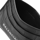 Balenciaga Men's Croc Embossed Logo Card Holder in Black/White