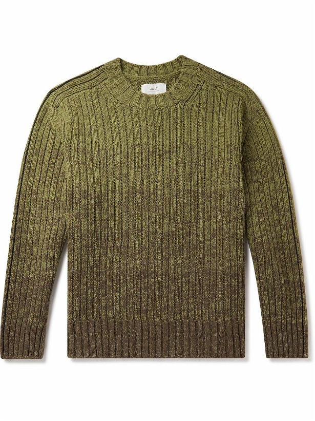 Photo: Mr P. - Dégradé Crocheted Cashmere and Wool-Blend Sweater - Green