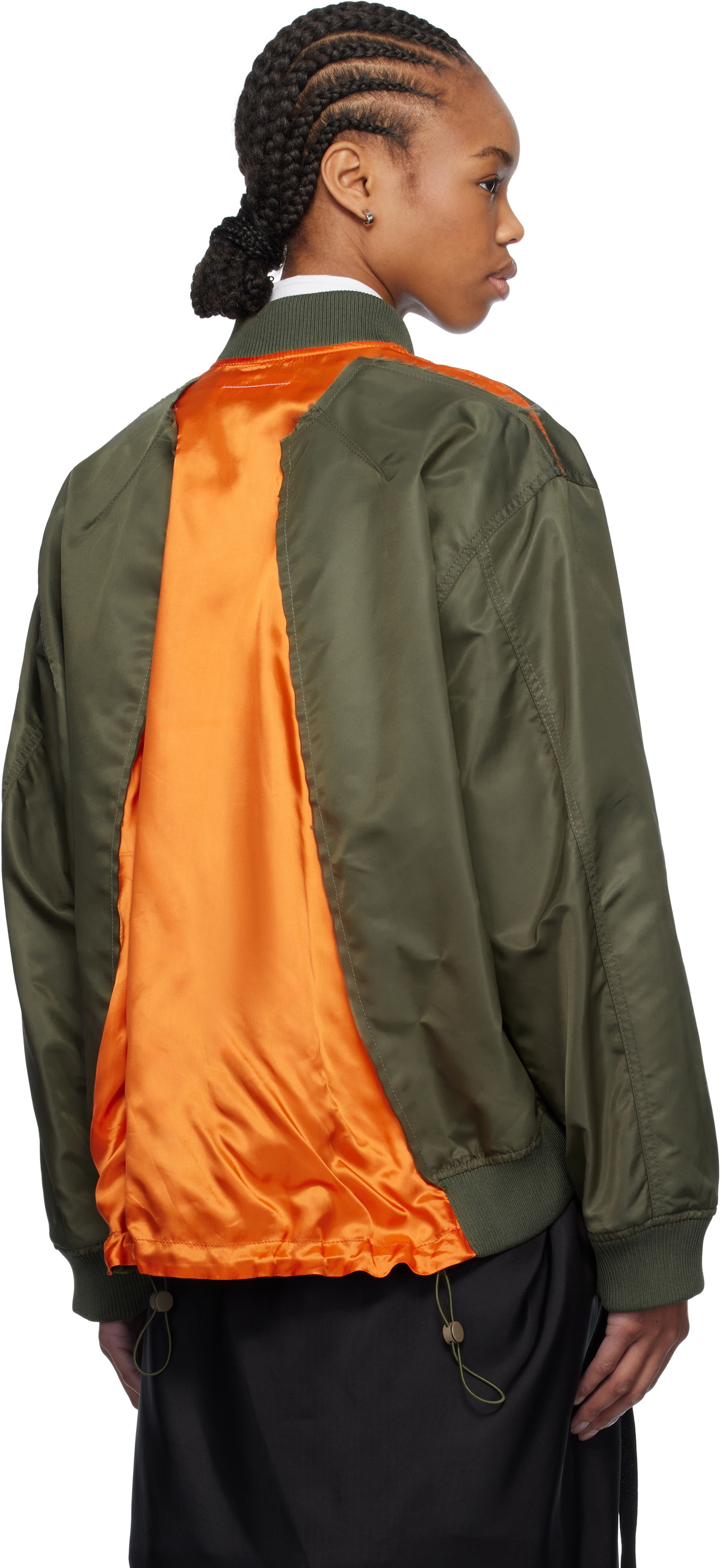 MM6 Maison Margiela Khaki Spliced Bomber Jacket MM6 Maison Margiela