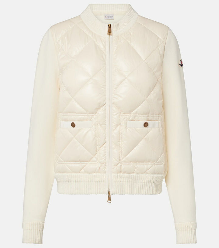 Photo: Moncler Down-paneled cotton cardigan