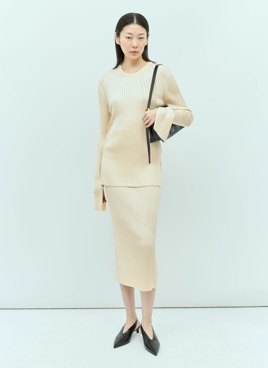 Jil Sander Rib Knit Midi Skirt
