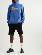 DIME - Classic Honey Logo-Embroidered Cotton-Jersey Hoodie - Blue