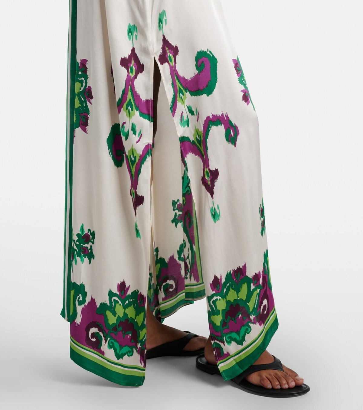 Poupette St Barth Sol floral satin kaftan