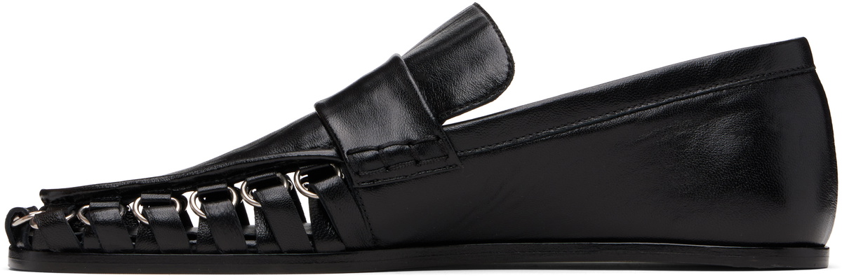 Jil Sander Black D-Ring Loafers