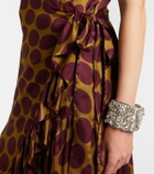 Dries Van Noten Polka-dot satin wrap dress
