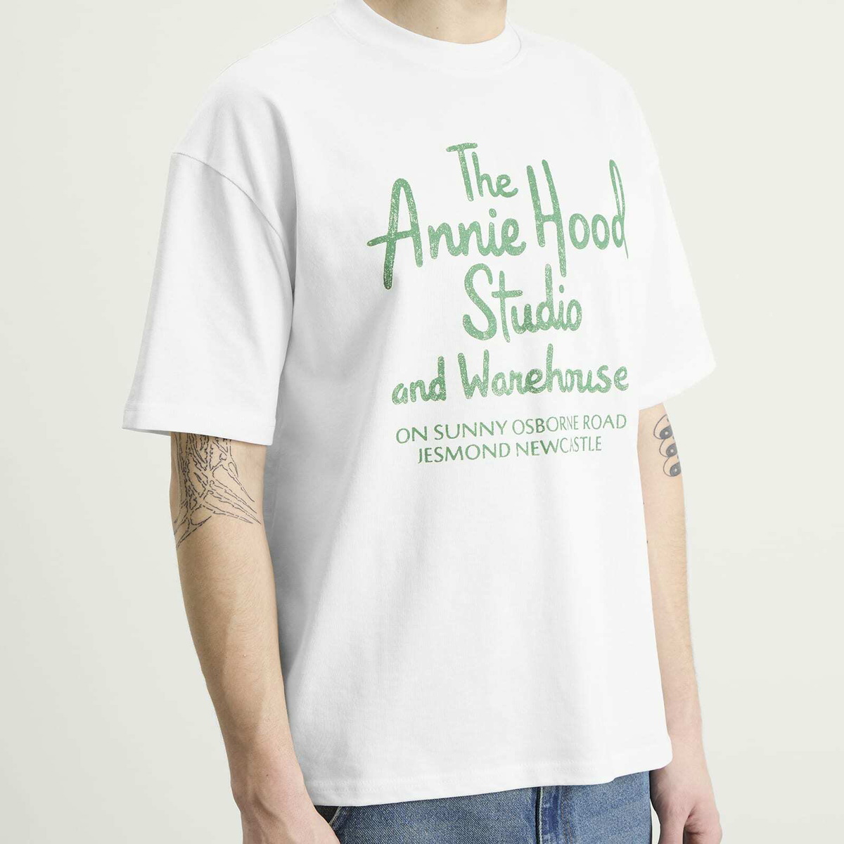 ANNIE HOOD Men's AH Factory T-Shirt in White
