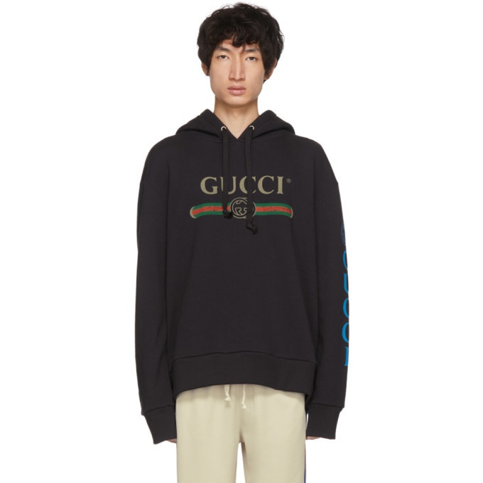 Photo: Gucci Black Embroidered Logo Hoodie