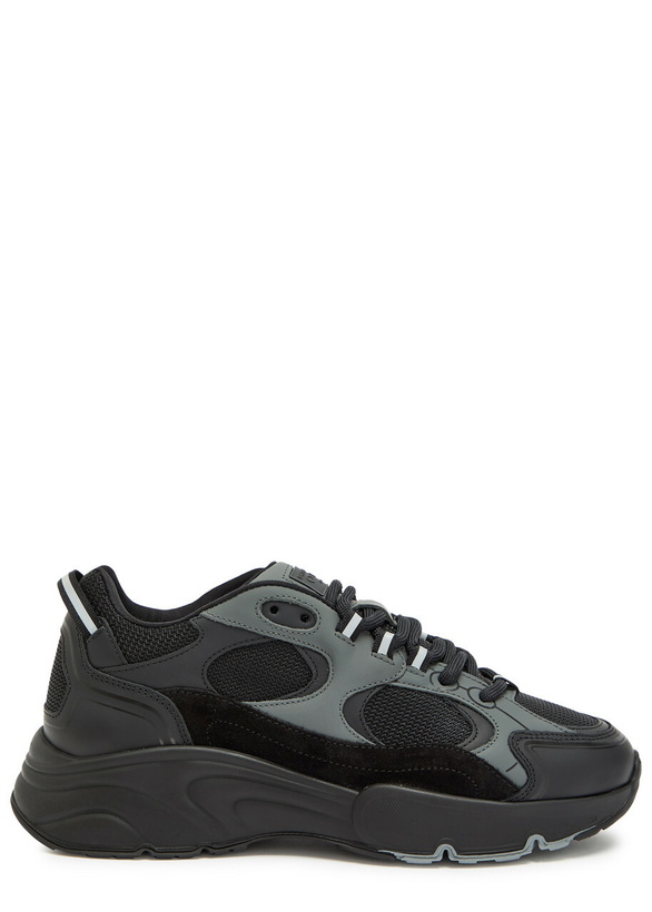 Photo: Cleens Pulse Runner Panelled Mesh Sneakers Black Grey