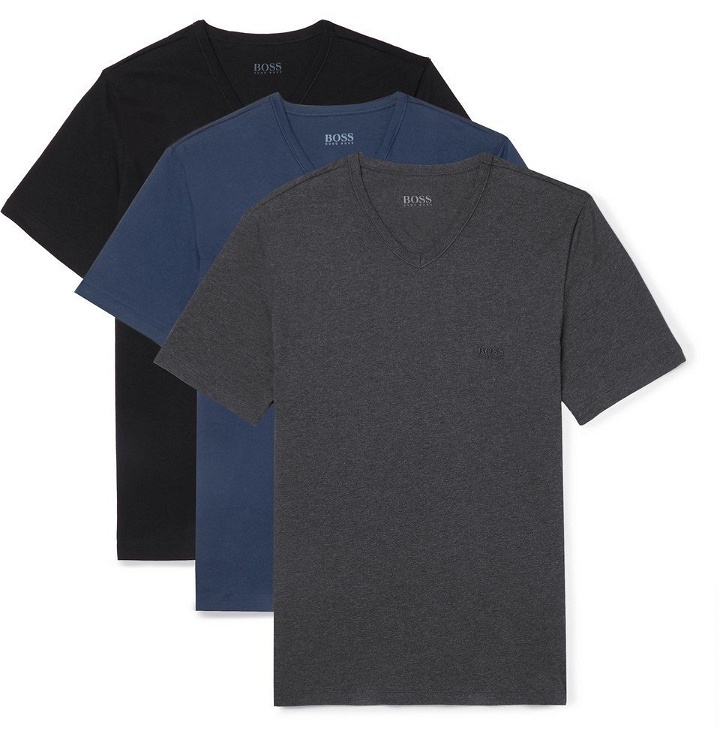 Photo: Hugo Boss - Three-Pack Cotton-Jersey T-Shirts - Multi