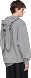 Charles Jeffrey LOVERBOY Gray Patch Rabbit Ears Hoodie