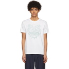 Kenzo White and Green Loose Printed Tiger T-Shirt