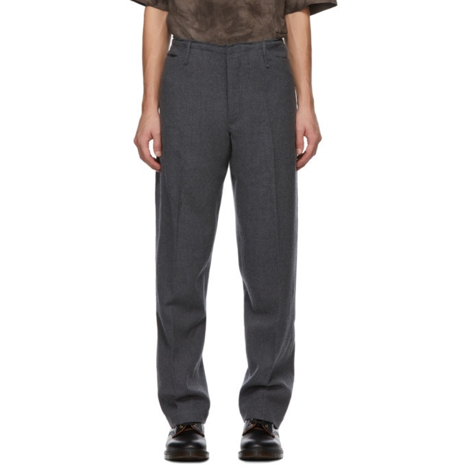 Photo: Tanaka Grey Wool Unfinished Dad Trousers