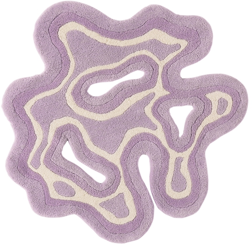 Mush Studios SSENSE Exclusive Purple & White Small Valley Rug
