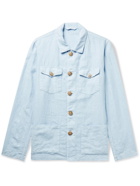 ALTEA - Linen Shirt Jacket - Blue - M