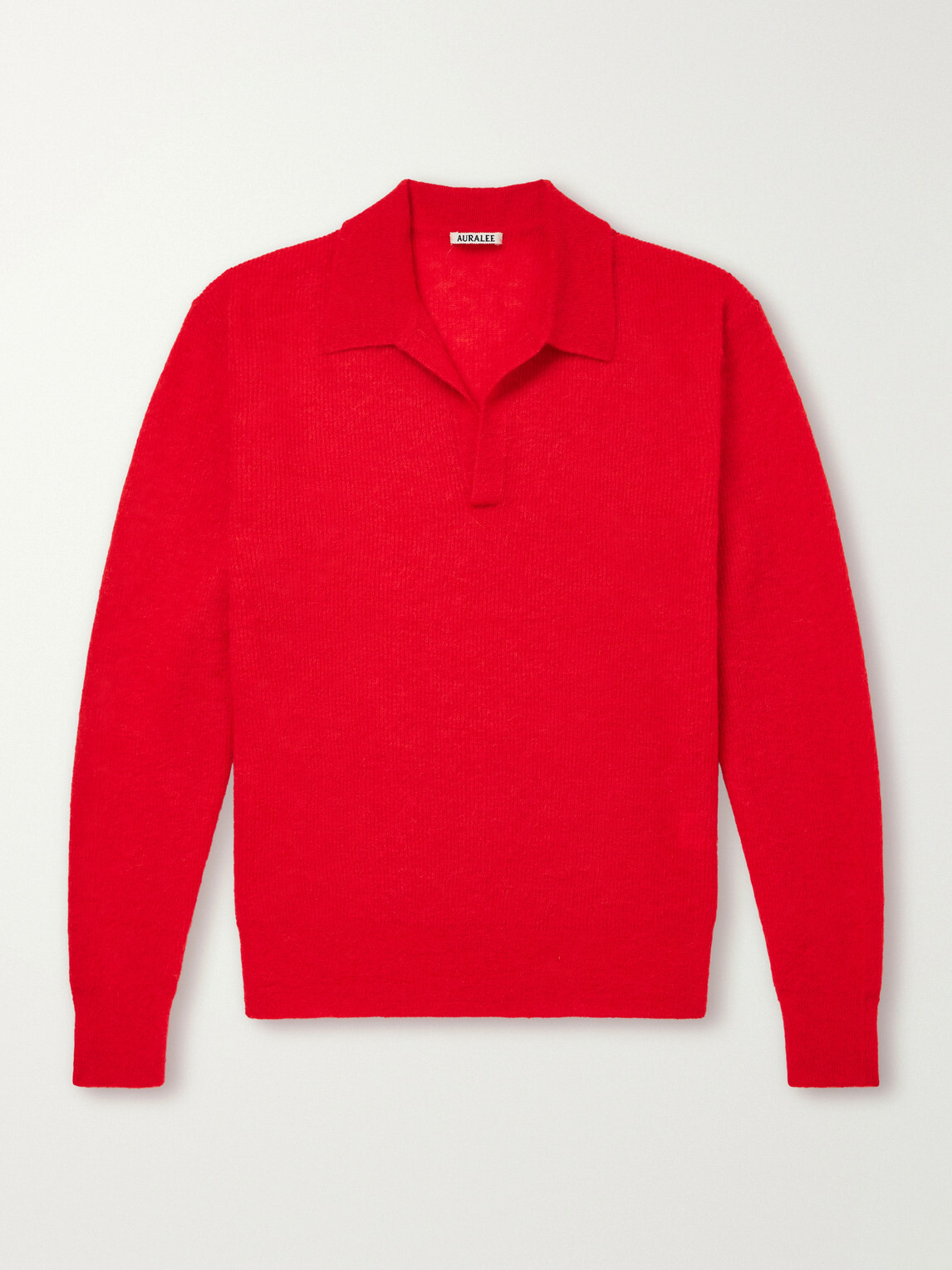 Auralee - Alpaca-Blend Polo Sweater - Red
