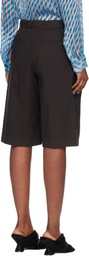 Dries Van Noten Brown Belted Shorts