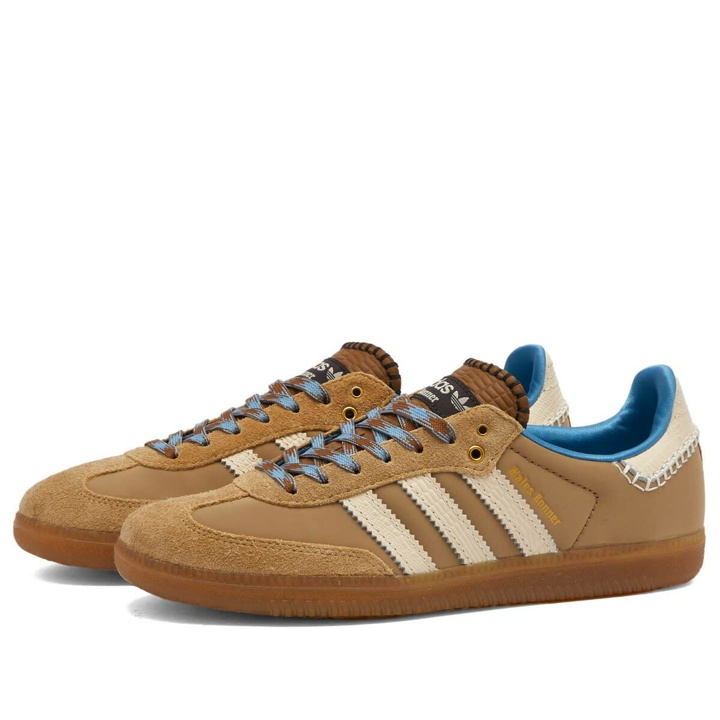 Photo: Adidas X Wales Bonner Samba Sneakers in Desert/White