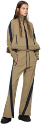 sacai Beige Striped Lounge Pants