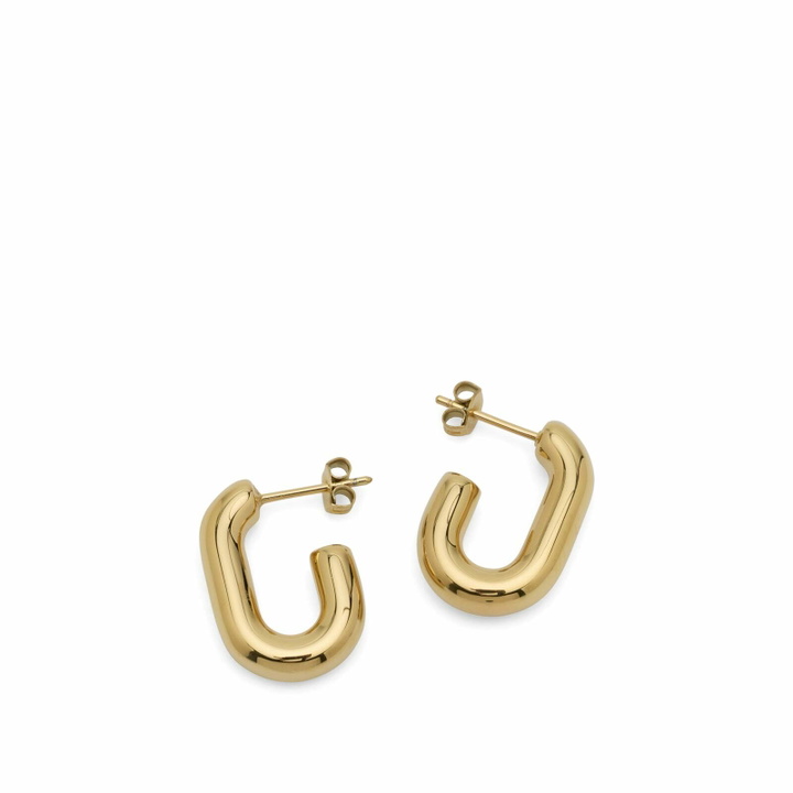 Photo: Missoma Women's Chubby Oval Small Hoop Earrings in Gold 