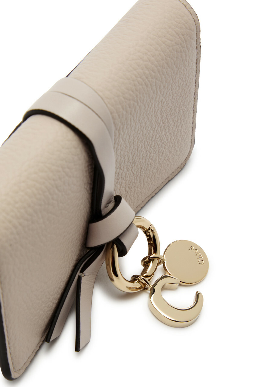 Chloe Alphabet Leather Card Holder - Grey - One Size