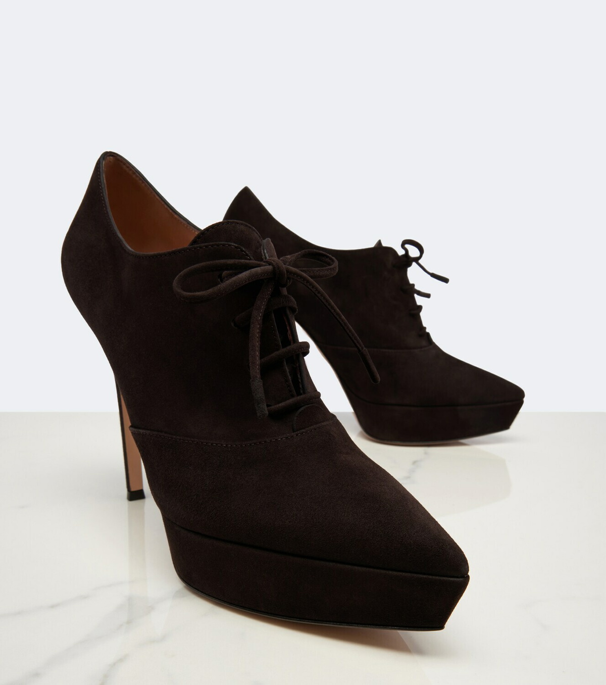 Gianvito Rossi Lace-up suede platform pumps
