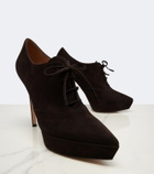 Gianvito Rossi Lace-up suede platform pumps