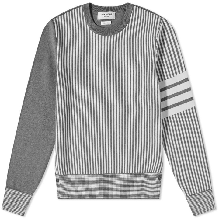 Photo: Thom Browne Funmix 4 Bar Jaquard Crew Knit