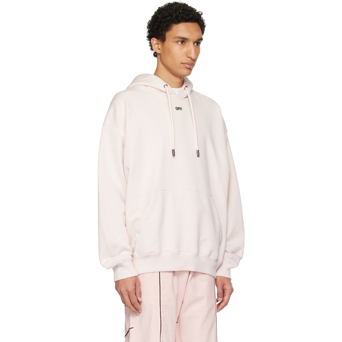 Off-White Pink Paint Arrow Skate Hoodie