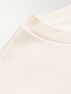 Moncler - Logo-Flocked Cotton-Jersey Sweatshirt - Neutrals