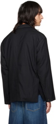 JieDa Black Panel Tailored Blazer