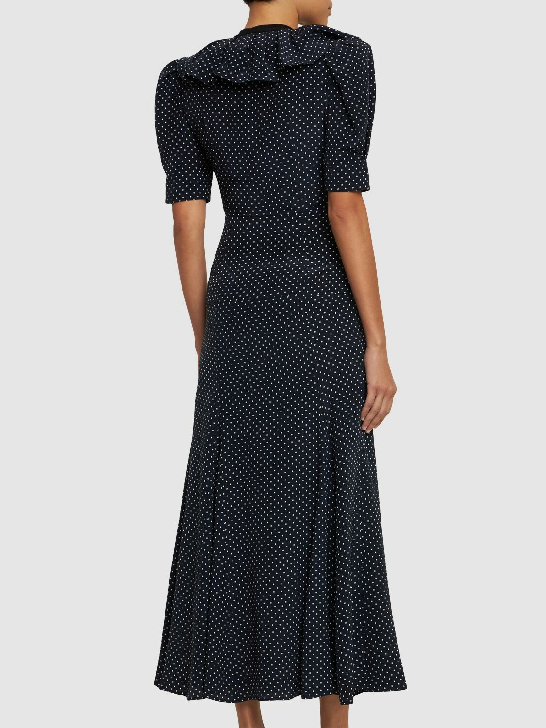 ALESSANDRA RICH - Polka Dot Silk Short Sleeve Long Dress ALESSANDRA RICH - Polka Dot Silk Short Sleeve Long Dress