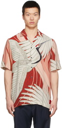 Hugo Multicolor Crane Print Short Sleeve Shirt