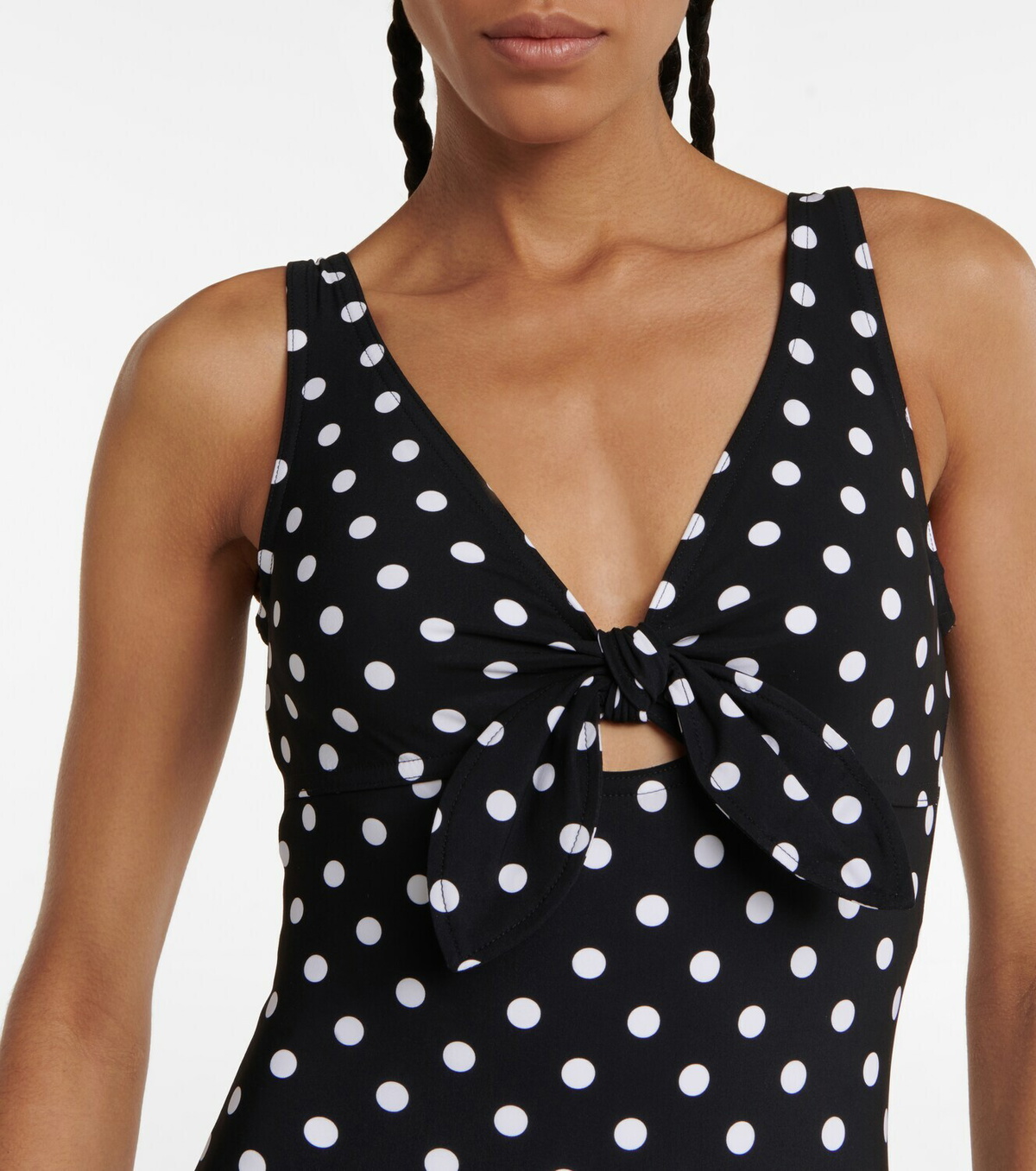 Sheinside Polka Dot Self Belted Layered Hem Dress Women 2019 Elegant Bishop Sleeve Dresses Fit and Flare Layered Maxi Dress