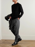 Mr P. - Tapered Wool Drawstring Trousers - Gray