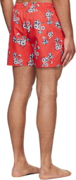 Rhude Red Turbo Floral Swim Shorts