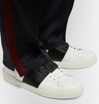 Valentino - Valentino Garavani Open Striped Leather and Calf Hair Sneakers - Men - White