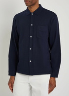 Officine Générale Gareth Wool and Cashmere-blend Cardigan Navy