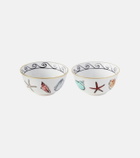 Ginori 1735 Il Viaggio di Nettuno Small set of 2 porcelain bowls by Luke Edward Hall