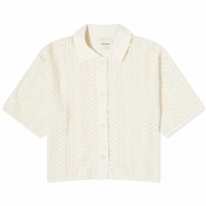 Photo: Holzweiler Women's Loch Crochet Knit Shirt in White
