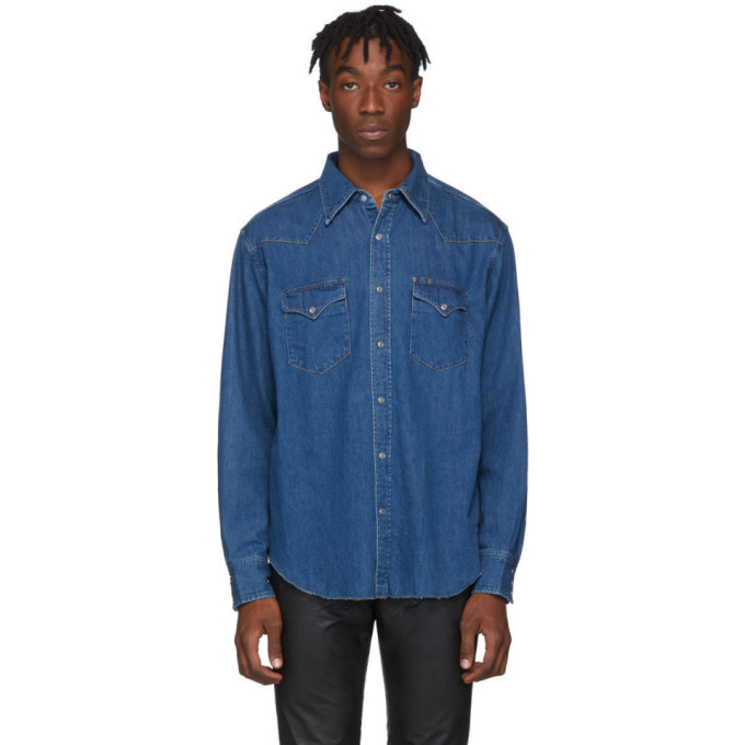 Wacko Maria Blue Denim Western Shirt