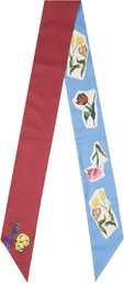 Marni Blue Artists' Capsule Silk Flower Collage Scarf