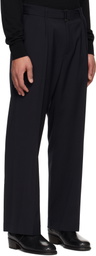 LE17SEPTEMBRE Navy Wool Belted Trousers