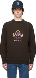 Bally Brown Alpine Flowers Crewneck Sweater