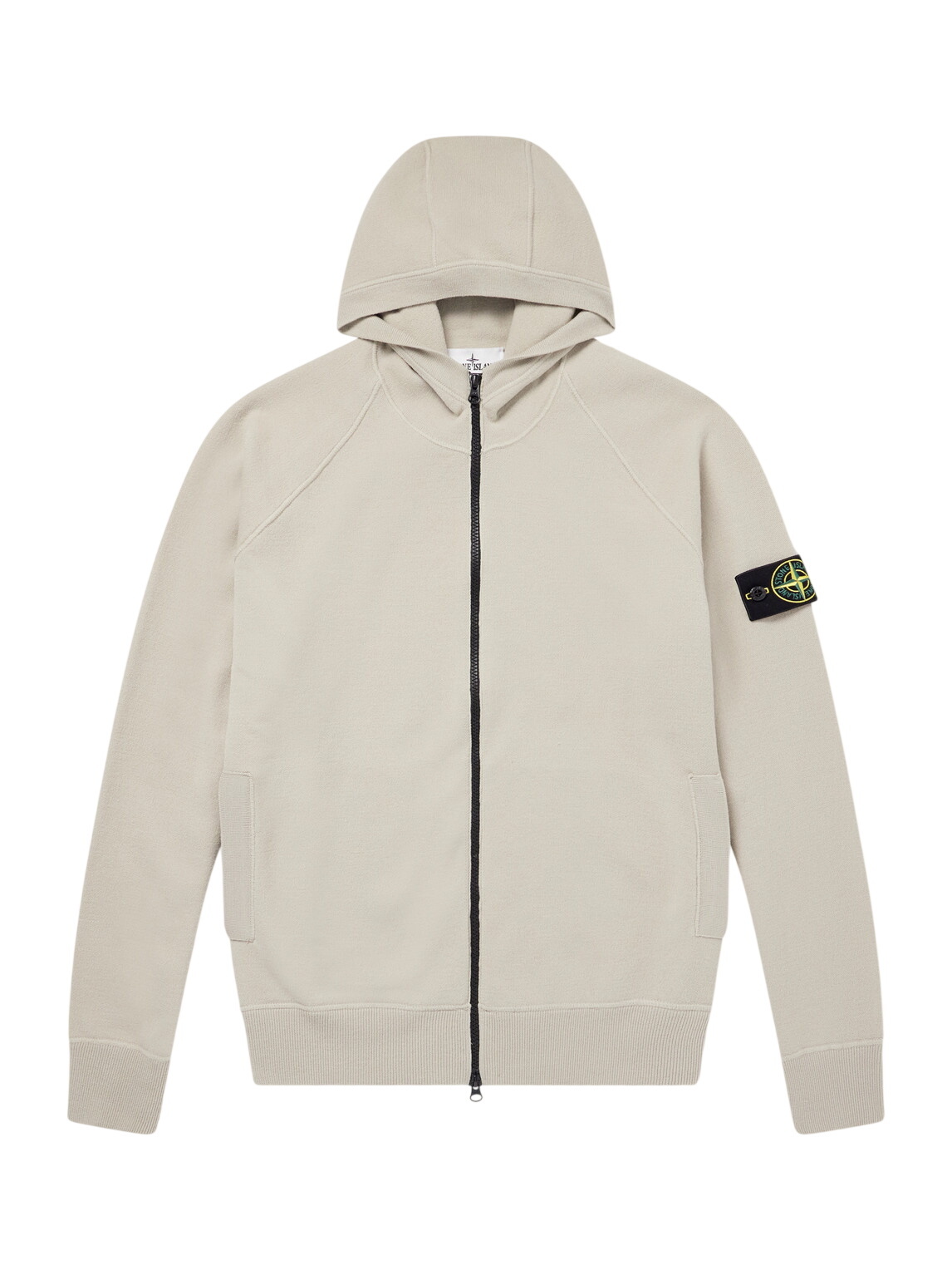 Stone Island Men's Snap Neck Popover Hoodie in Black Stone Island