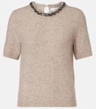Velvet Briana embellished wool-blend top