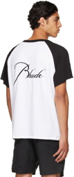 Rhude Black & White Raglan Logo T-Shirt