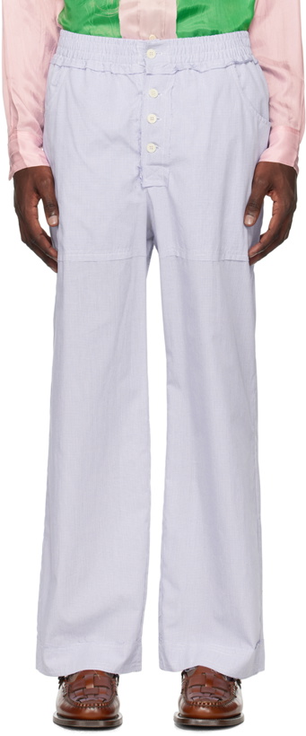 Photo: Edward Cuming White & Blue Raw Edge Trousers